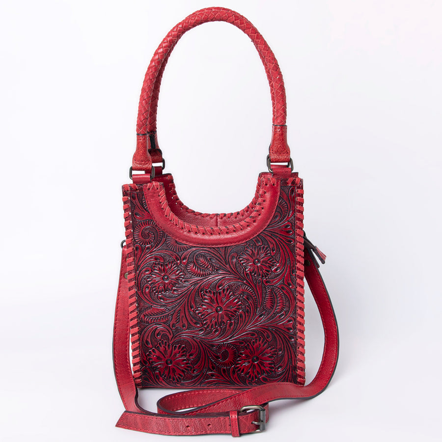 American Darling Hand-Tooled Western Leather Hobo Bag for Women – Genuine Floral Carved Shoulder Purse with Adjustable Strap