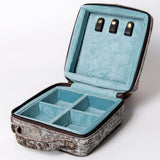 American Darling Jewelry Case Hand Tooled Hair-On Genuine Leather Women Bag Western Handbag Purse | Organizer for Travel