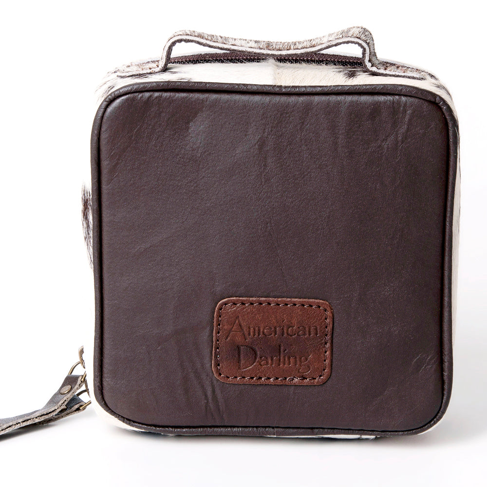 American Darling Jewelry Case Hand Tooled Hair-On Genuine Leather Women Bag Western Handbag Purse | Organizer for Travel