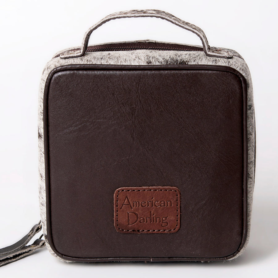 American Darling Jewelry Case for Women - Hair-On Cowhide Eco-Friendly Genuine Leather Travel Organizer with YKK Zipper