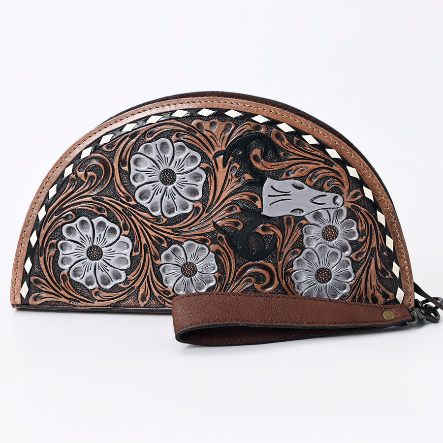 American Darling Taco Hand Tooled Genuine Leather Western Women Bag | Handbag Purse Wristlet Travel Clutch