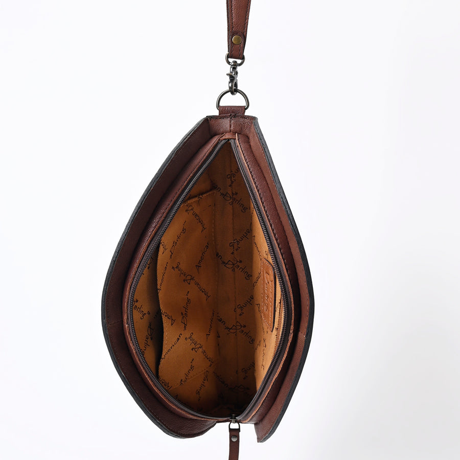 American Darling Taco Hand Tooled Genuine Leather Western Women Bag | Handbag Purse Wristlet Travel Clutch