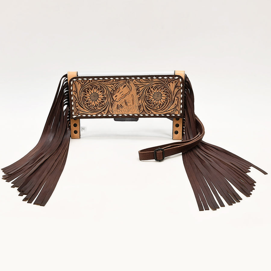 American Darling Clear bag Hand Tooled Genuine Leather Women Western Handbag Purse