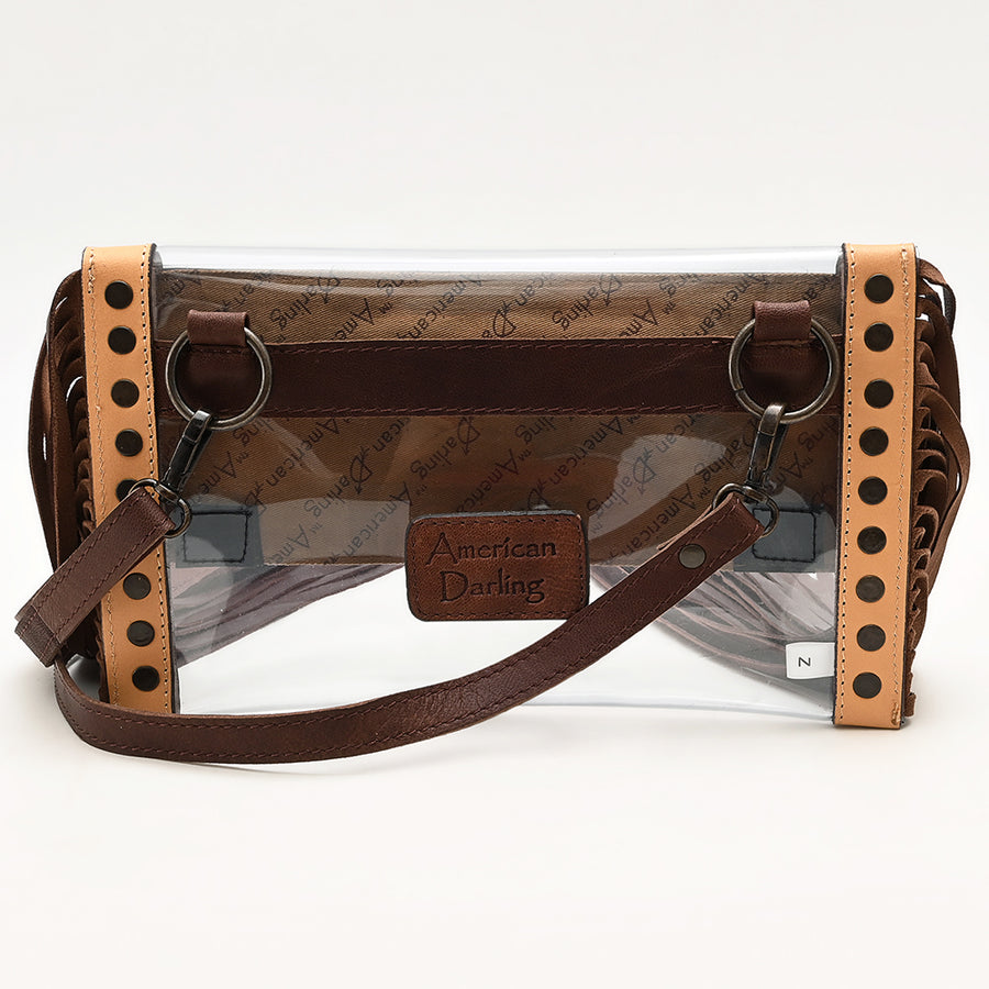 American Darling Clear bag Hand Tooled Genuine Leather Women Western Handbag Purse
