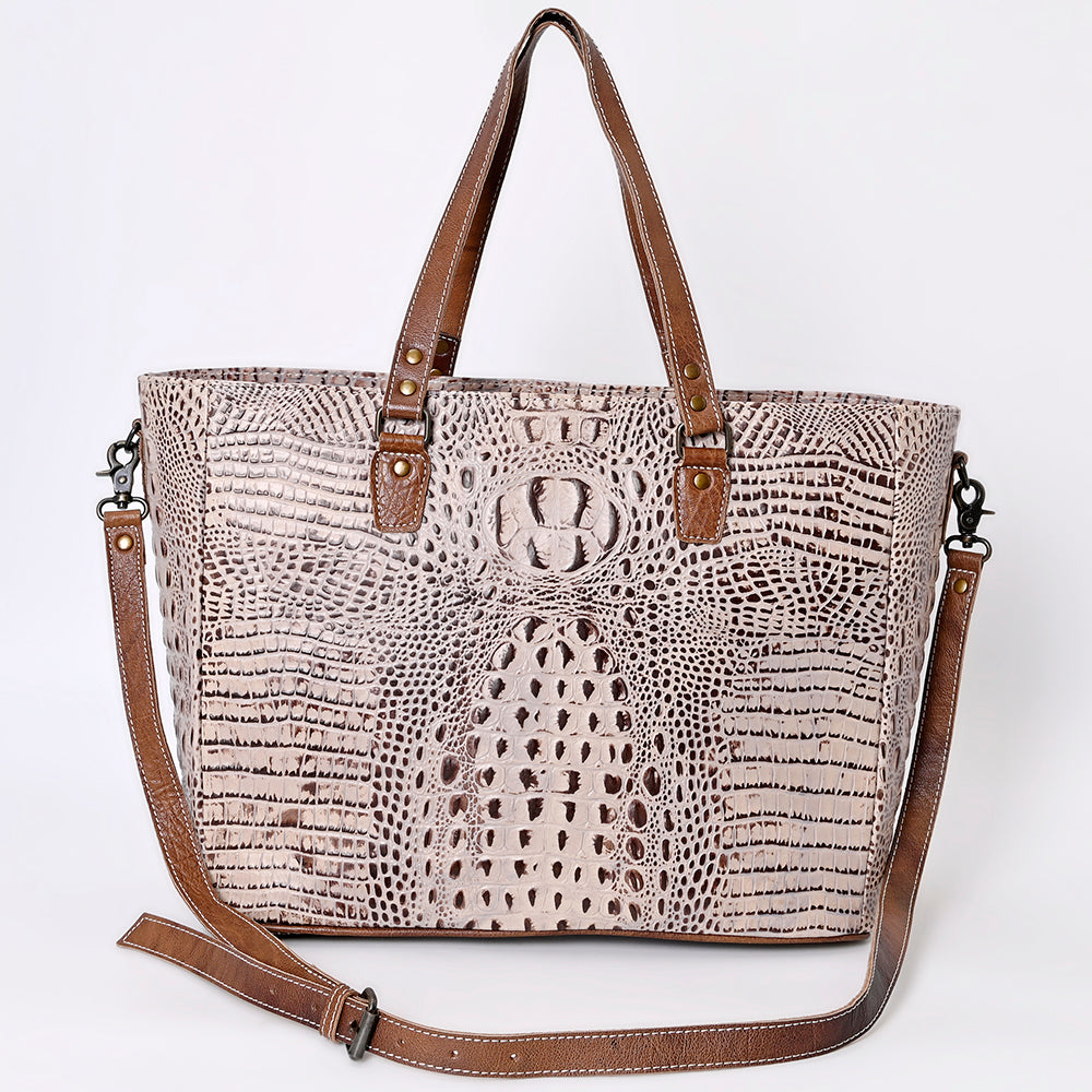 American Darling Tote Crocodile Embossed Genuine Leather Western Women Bag Handbag | for Cute Laptop