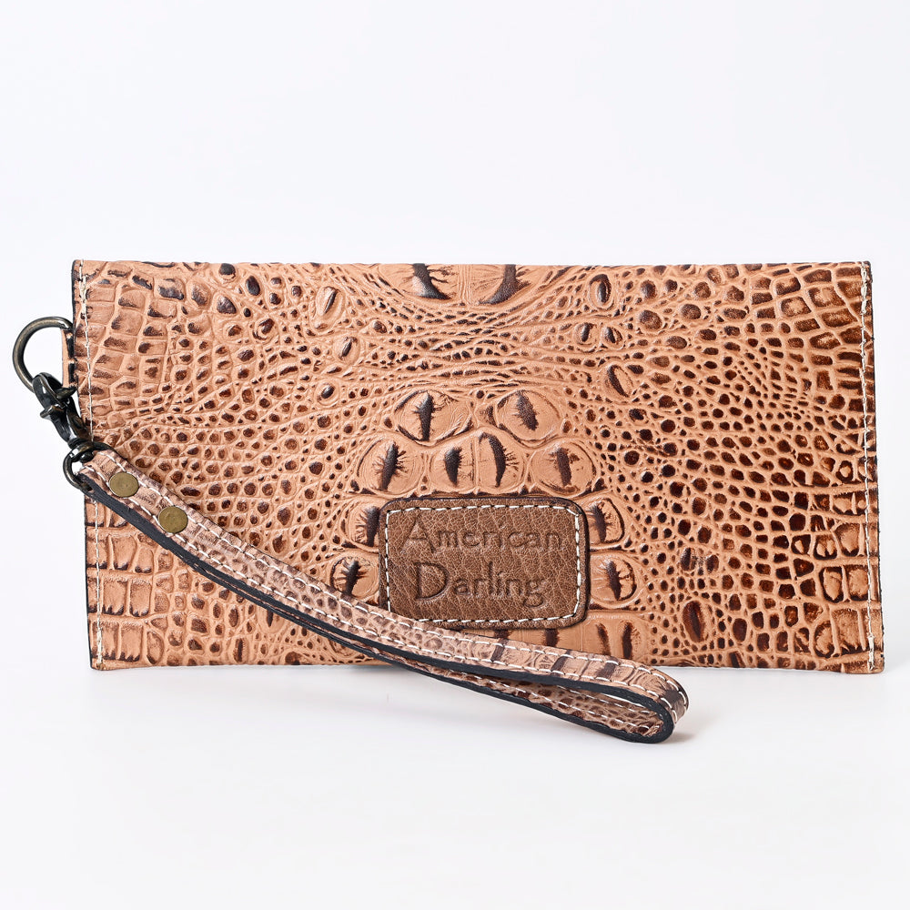American Darling Coin Purse Crocodile Embossed Genuine Leather Western Women Bag | Handbag Wallet Purses