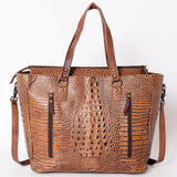 American Darling Tote Crocodile Embossed Genuine Leather Western Women Bag Handbag | for Cute Laptop