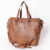 American Darling Tote Crocodile Embossed Genuine Leather Western Women Bag Handbag | for Cute Laptop