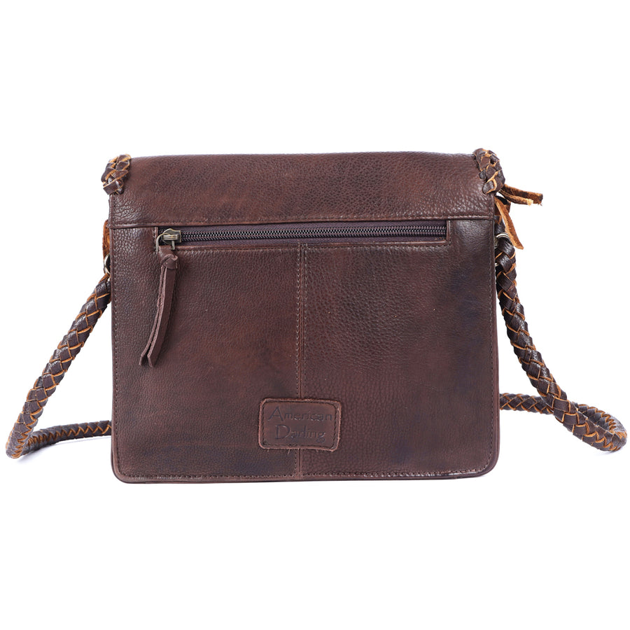 American Darling Small Cross body Bag Western Genuine Leather Handcrafted Purse with Turquoise Stone and YKK Zipper