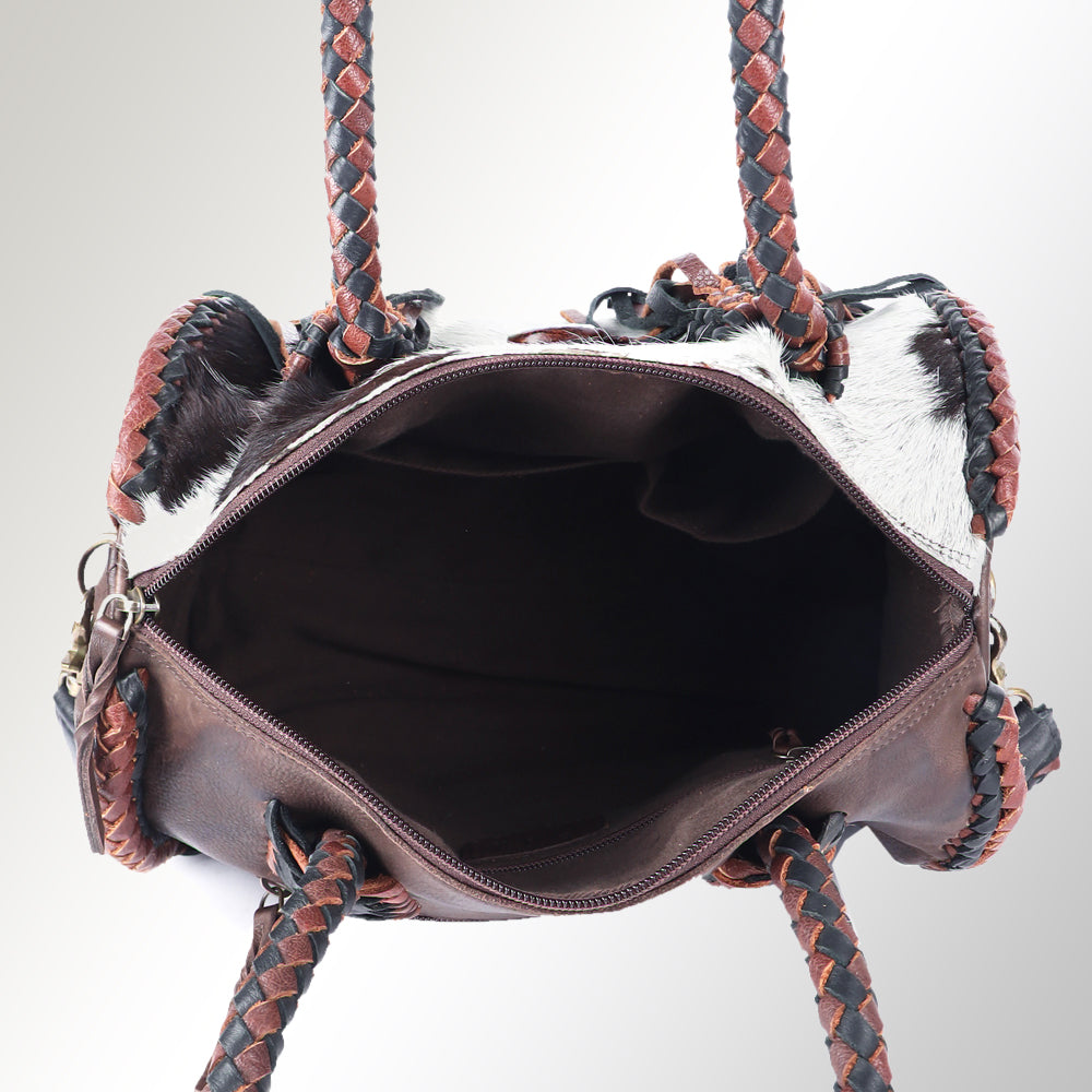 American Darling Duffel Hair on Genuine Leather Western Women Bag | Handbag Duffle Weekend Travel Bags for