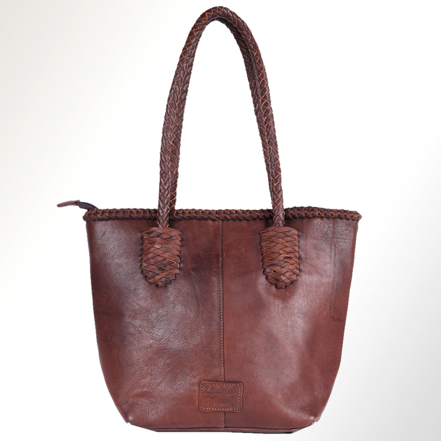 American Darling Tote Bag Western Hair-On Cowhide Genuine Leather Handcrafted Purse with Fringes and Braided Handles