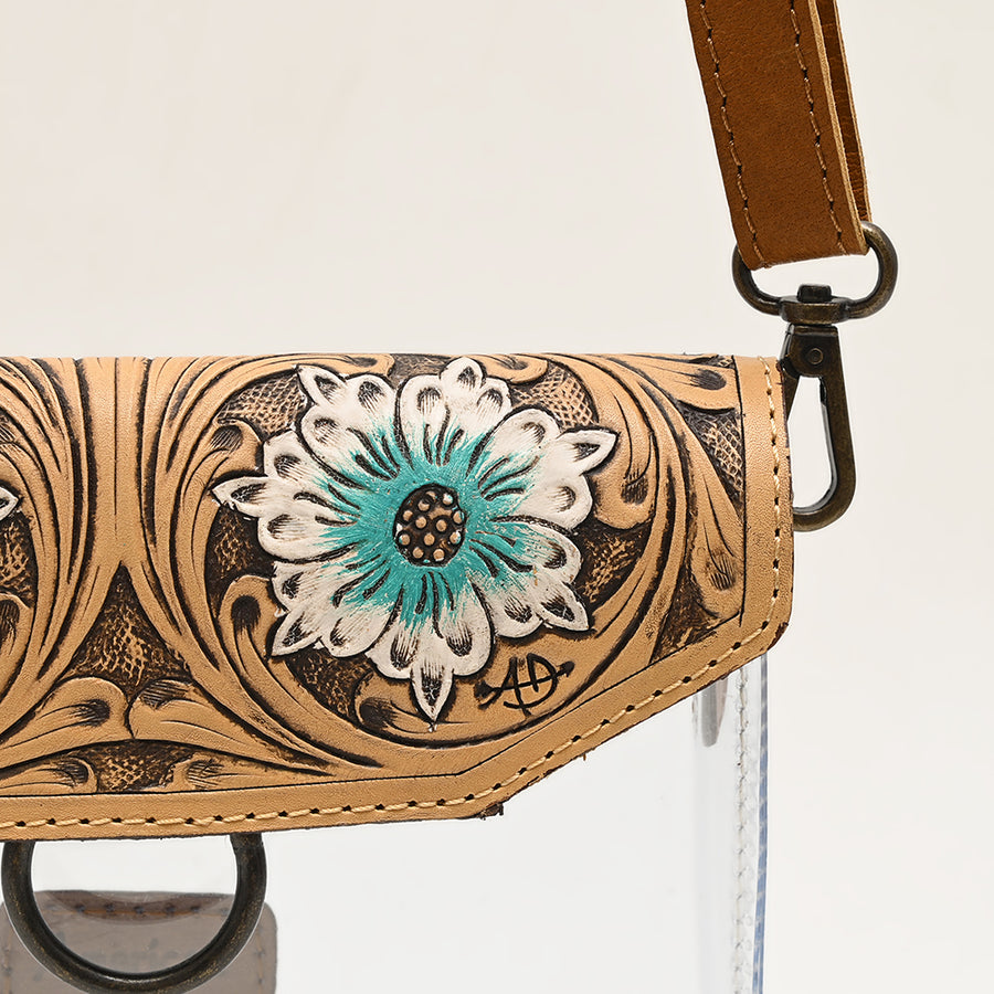 American Darling Clear bag Hand Tooled Genuine Leather Women Western Handbag Purse