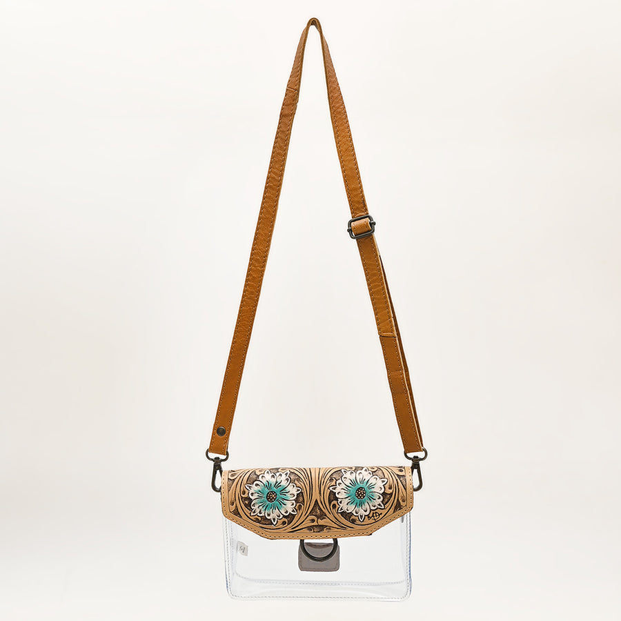 American Darling Clear bag Hand Tooled Genuine Leather Women Western Handbag Purse