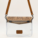 American Darling ADBGZ723 Clear Bag Hand Tooled Genuine Leather Women Bag Western Handbag Purse