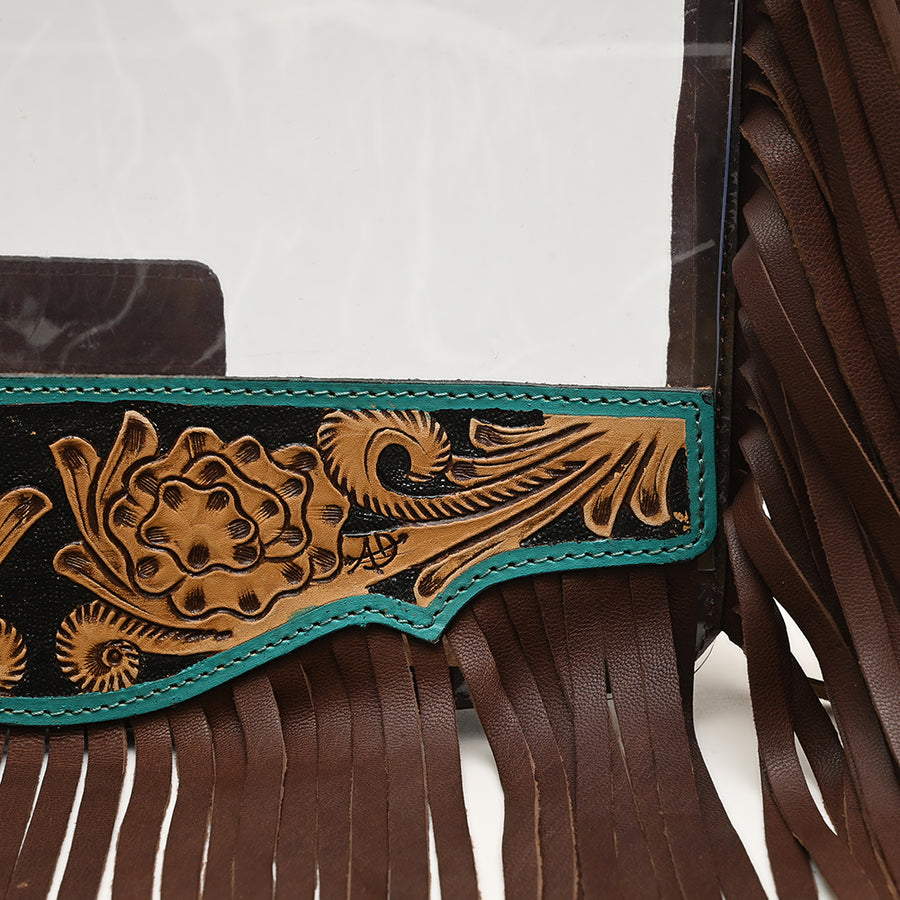 American Darling Clear Bag Hand Tooled Genuine Leather Women Western Handbag Purse