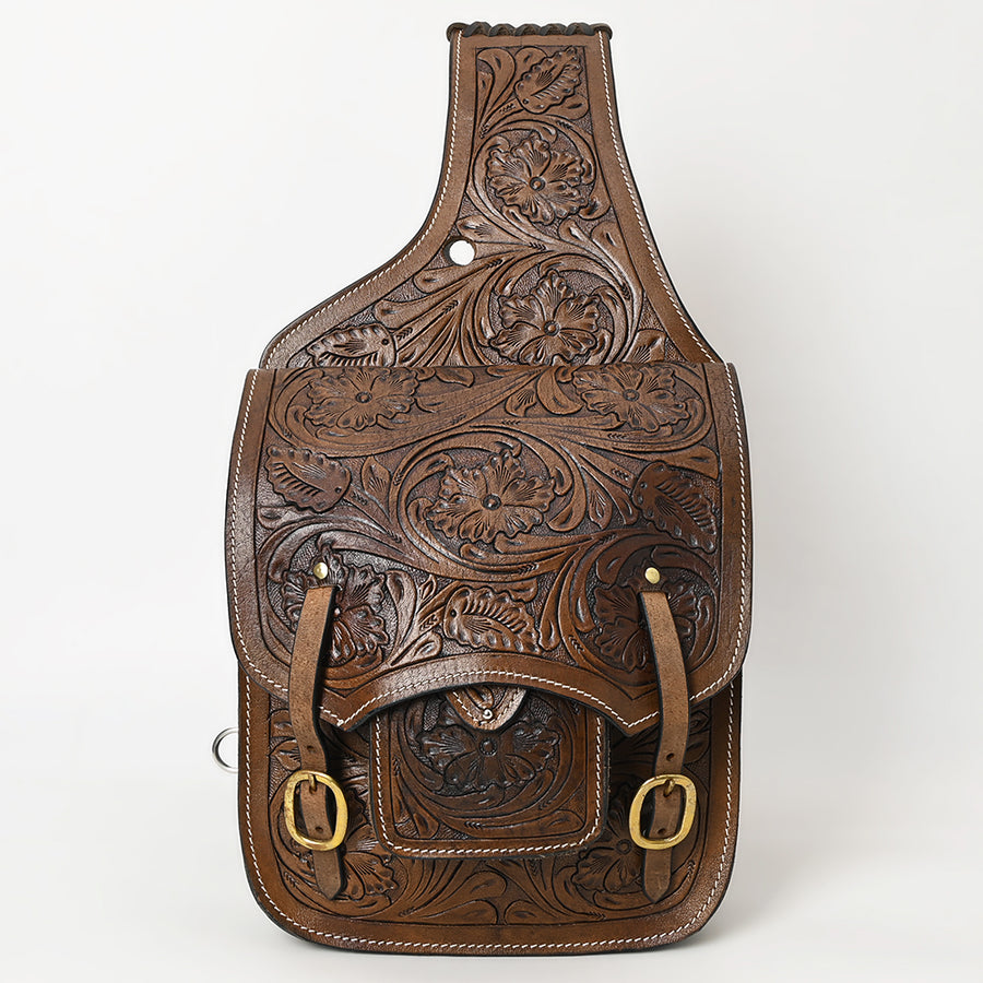 HILASON Soft Leather Horse Saddle Bag Brown | Equestrian Western Adjustable Closure