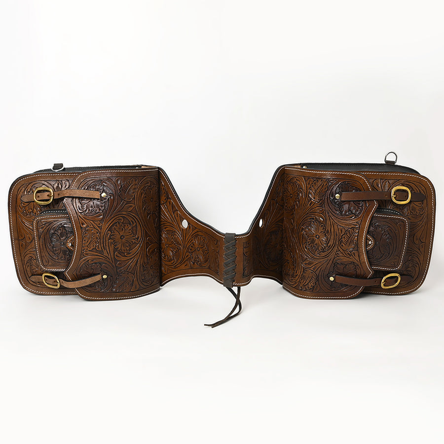 HILASON Soft Leather Horse Saddle Bag Brown | Equestrian Western Adjustable Closure