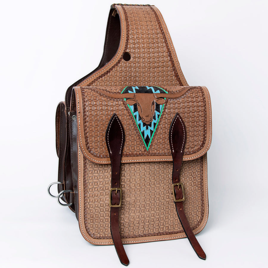 HILASON Soft Leather Horse Saddle Bag Brown | Equestrian Western Adjustable Closure