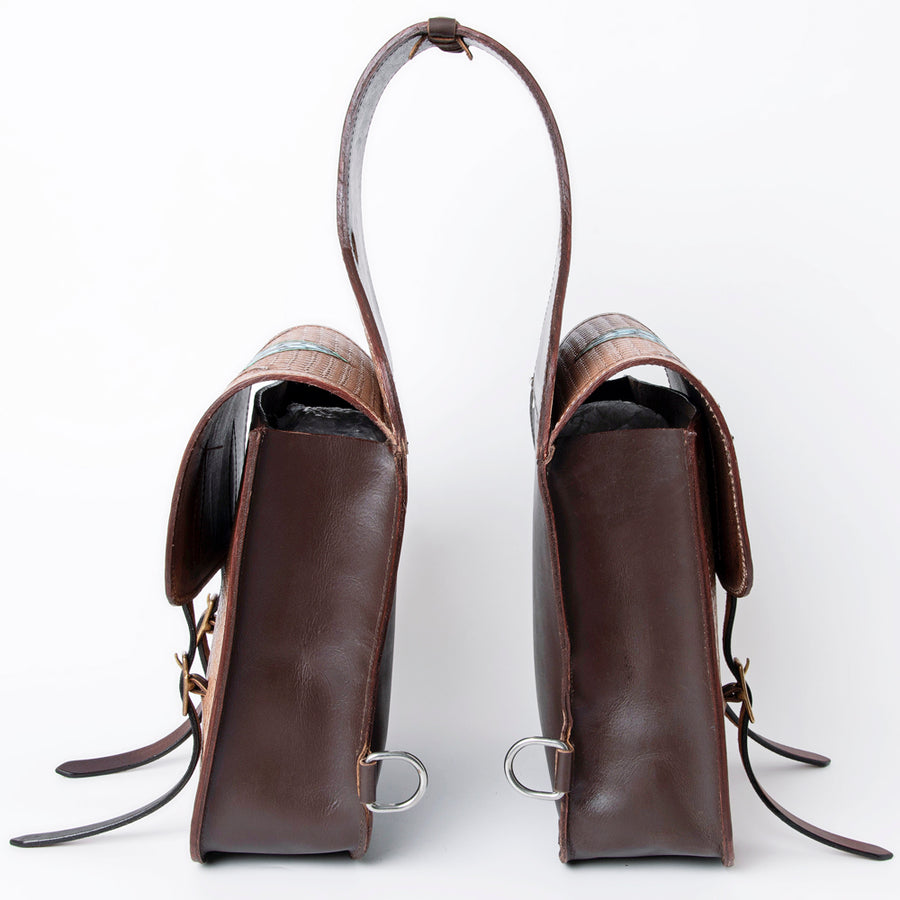 HILASON Soft Leather Horse Saddle Bag Brown | Equestrian Western Adjustable Closure