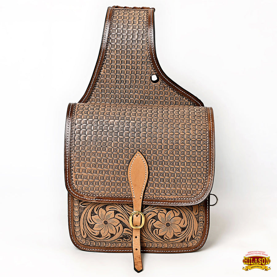 HILASON Soft Leather Horse Saddle Bag Brown | Equestrian Western Adjustable Closure