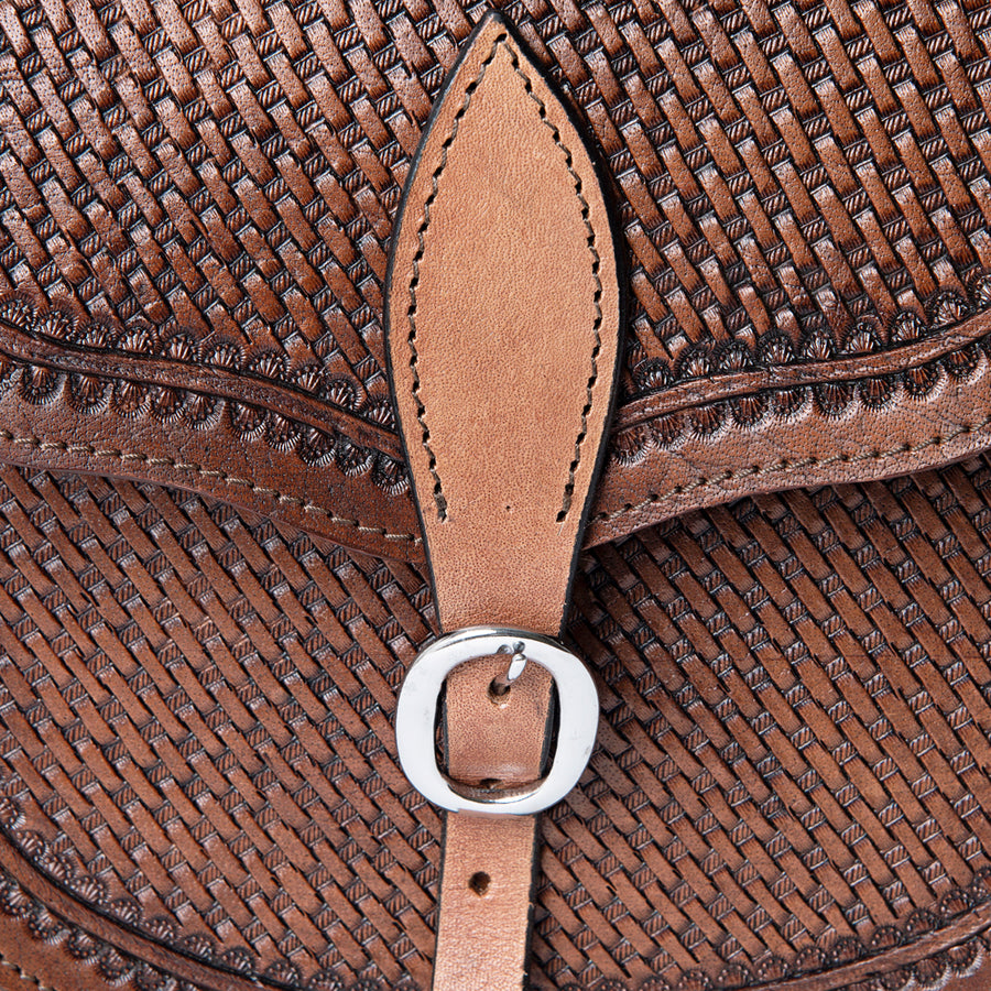 HILASON Soft Leather Horse Saddle Bag Brown | Equestrian Western Adjustable Closure