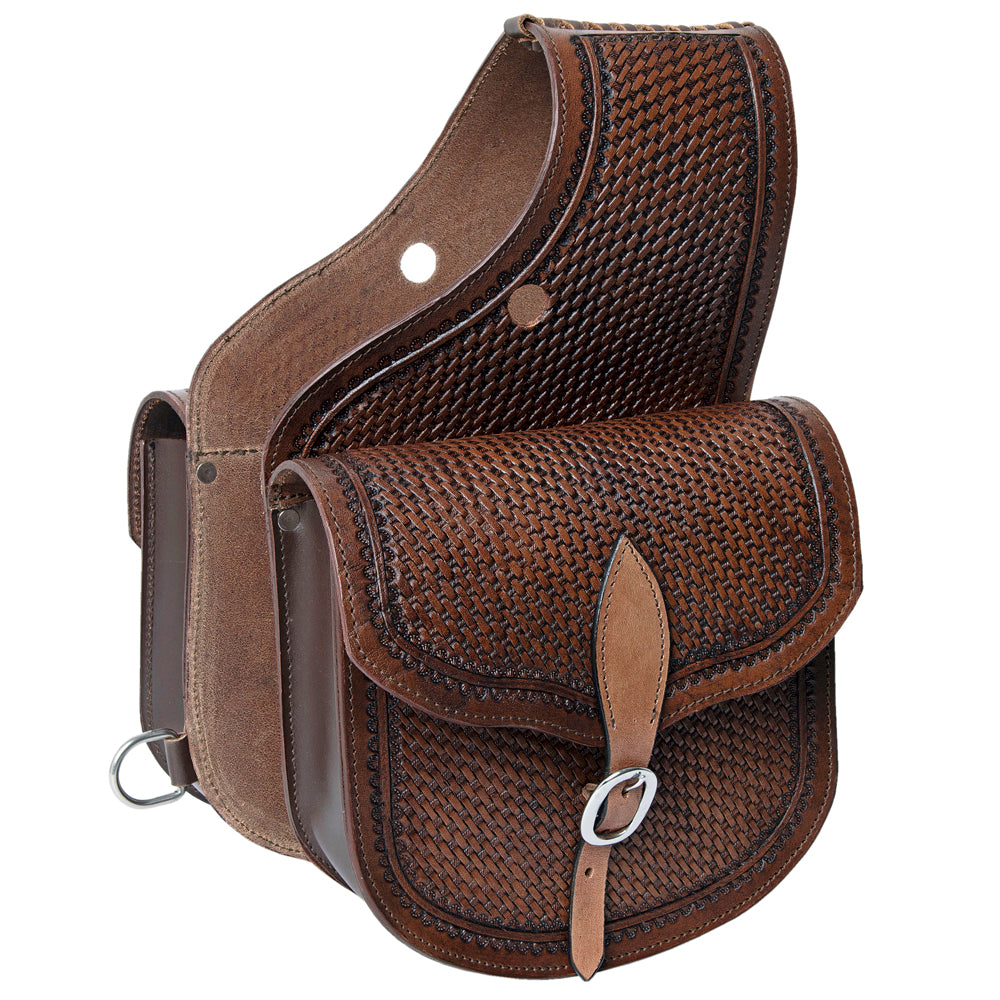 Hilason Floral Western Horse Leather Saddle Bag Heavyduty Traditional Trail Ride