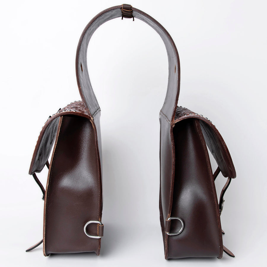 HILASON Soft Leather Horse Saddle Bag Brown | Equestrian Western Adjustable Closure