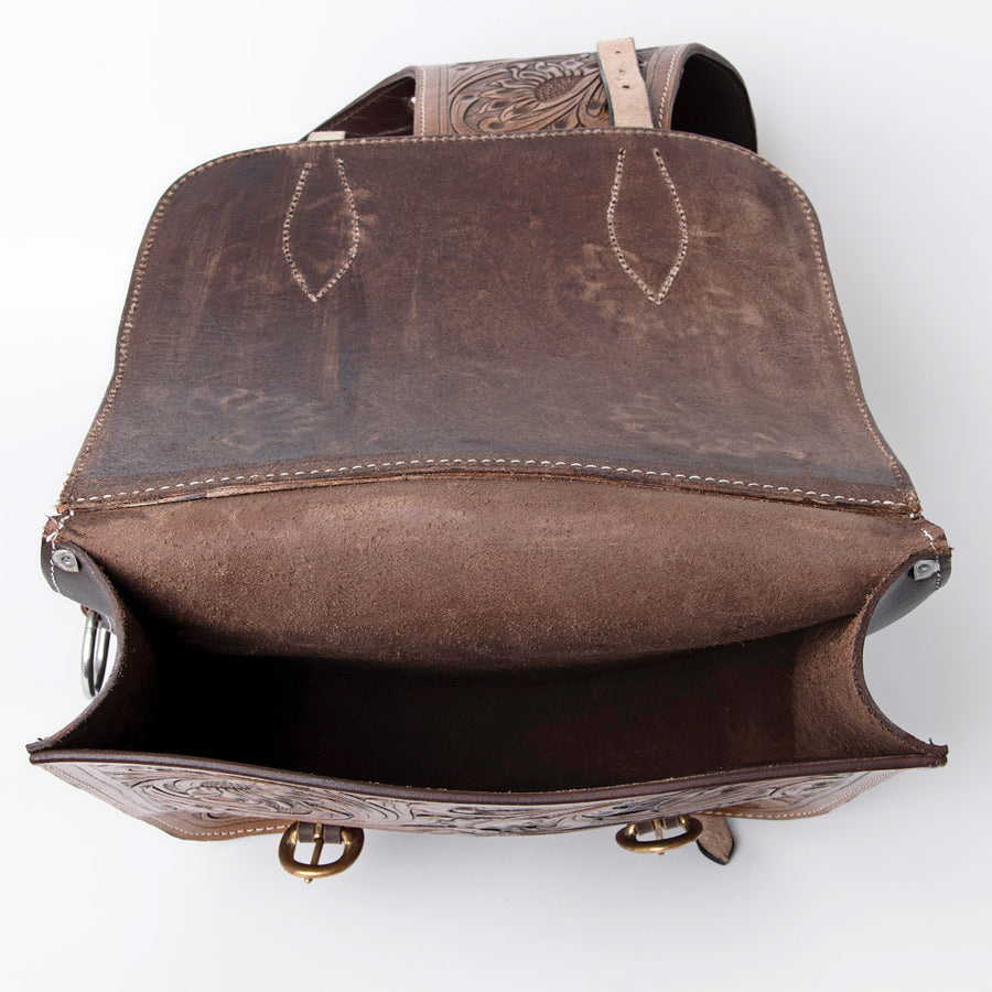 HILASON Soft Leather Horse Saddle Bag Brown | Equestrian Western Adjustable Closure