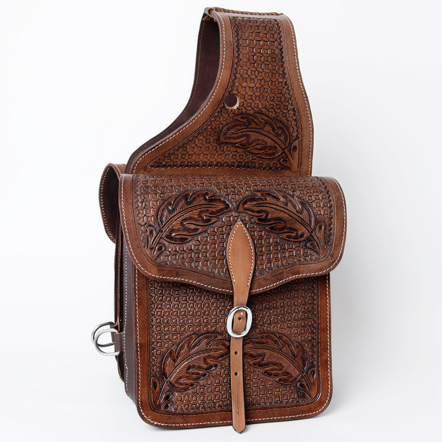 HILASON Soft Leather Horse Saddle Bag Brown | Equestrian Western Adjustable Closure