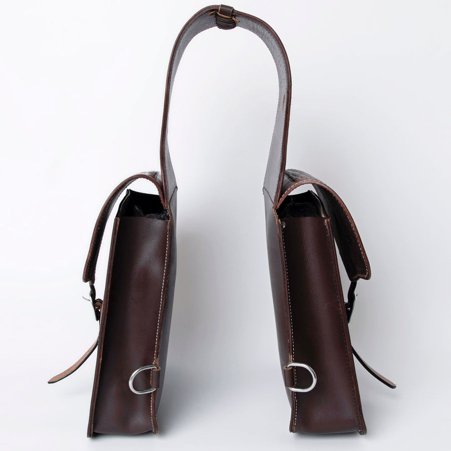 HILASON Soft Leather Horse Saddle Bag Brown | Equestrian Western Adjustable Closure