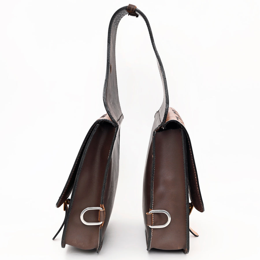 HILASON Soft Leather Horse Saddle Bag Brown | Equestrian Western Adjustable Closure