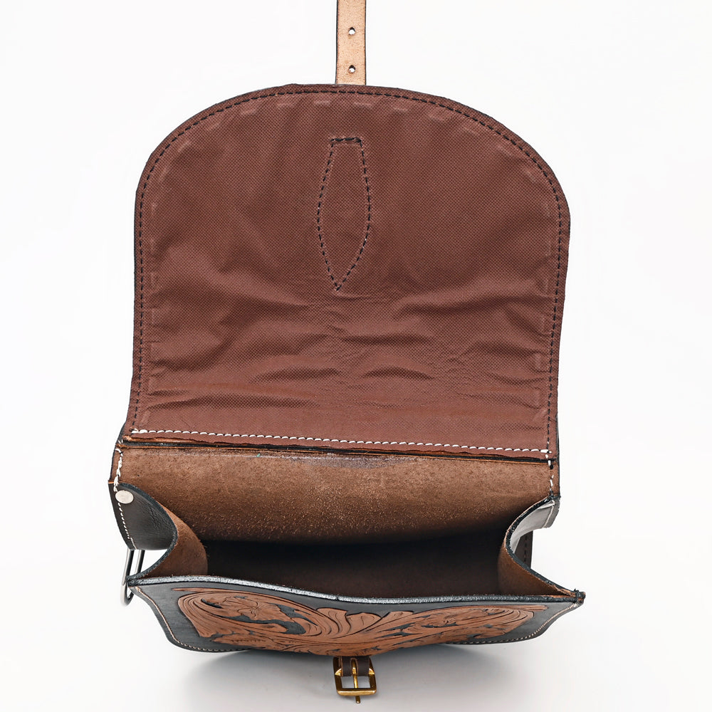 Hilason Floral Western Horse Leather Saddle Bag Heavyduty Traditional Trail Ride