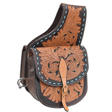 Hilason Floral Western Horse Leather Saddle Bag Heavyduty Traditional Trail Ride