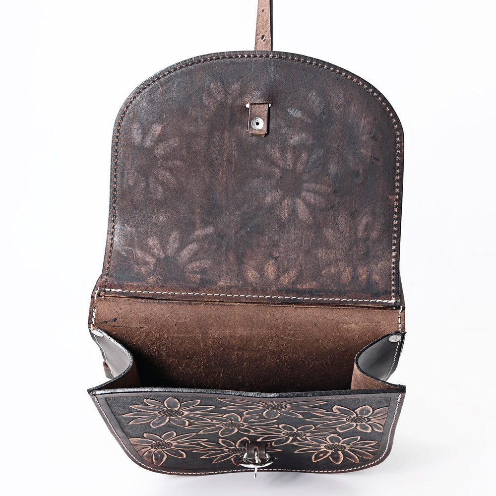 Hilason Floral Western Horse Leather Saddle Bag Heavyduty Traditional Trail Ride