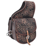 Hilason Floral Western Horse Leather Saddle Bag Heavyduty Traditional Trail Ride