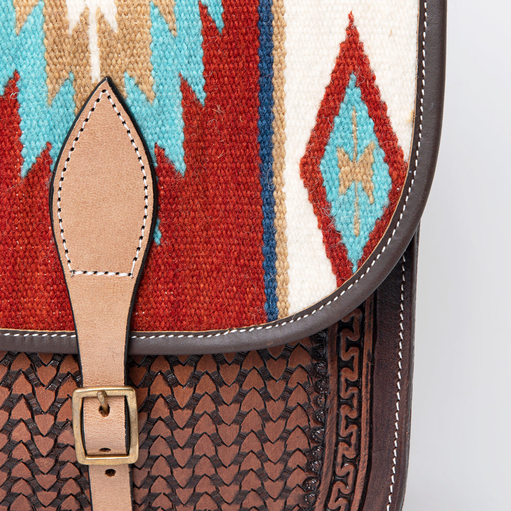 Hilason Floral Western Horse Leather Saddle Bag Heavyduty Traditional Trail Ride