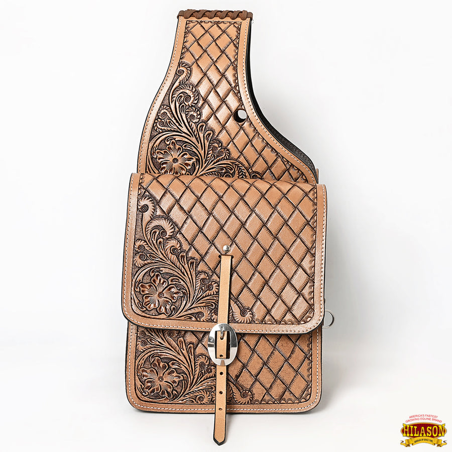 HILASON Soft Leather Horse Saddle Bag Brown | Equestrian Western Adjustable Closure