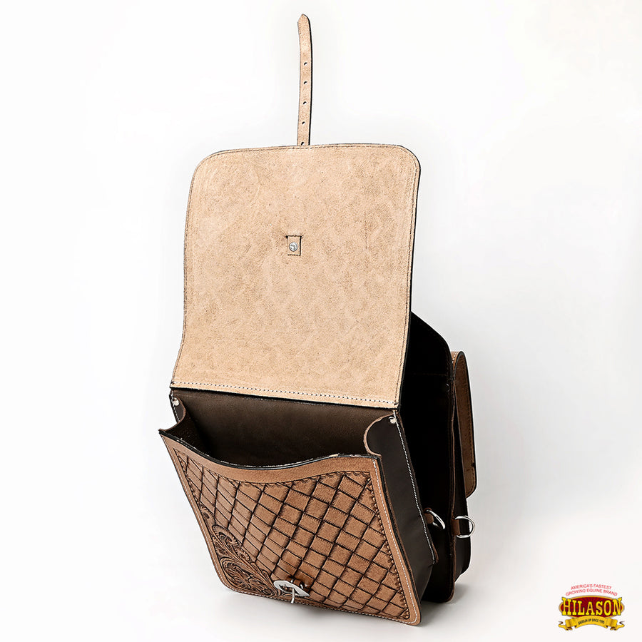 HILASON Soft Leather Horse Saddle Bag Brown | Equestrian Western Adjustable Closure