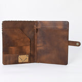 American Darling Portfolio Bag Hand Tooled Crocodile embossed Genuine Leather women bag western handbag purse