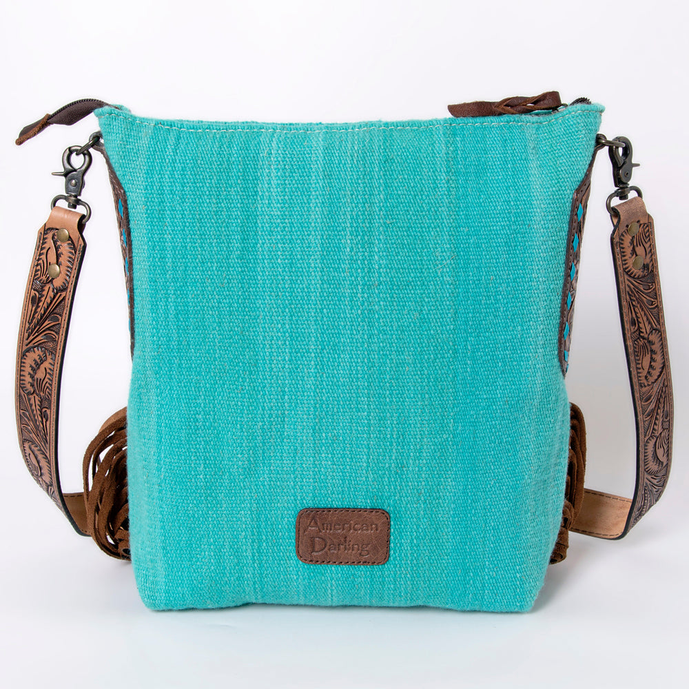 American Darling Messenger Bag Saddle Blanket Fabric Genuine Leather Western Women Handbag Purse | Cute