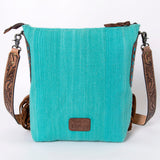 American Darling Messenger Bag Saddle Blanket Fabric Genuine Leather Western Women Handbag Purse | Cute