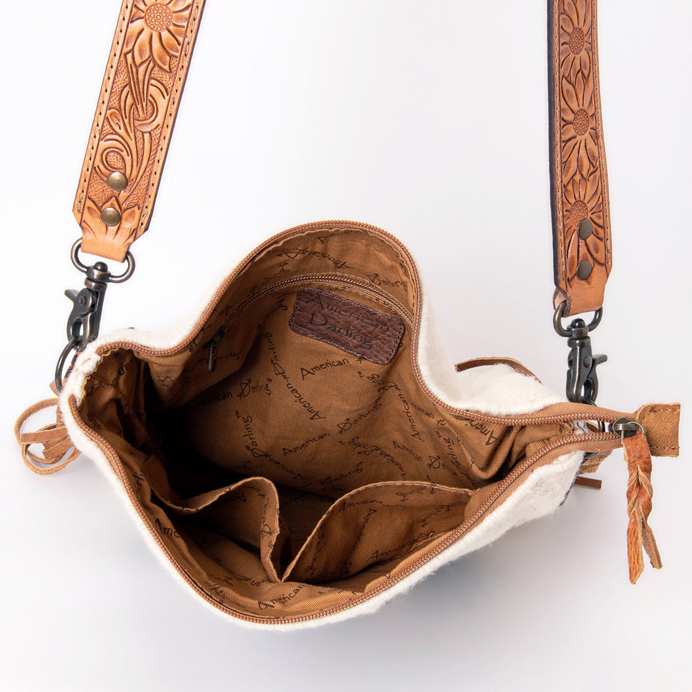 American Darling Messenger Bag Saddle Blanket Fabric Genuine Leather Western Women Handbag Purse | Cute