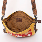 American Darling Messenger Bag Saddle Blanket Fabric Genuine Leather Western Women Handbag Purse | Cute