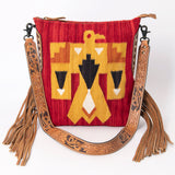 American Darling Messenger Bag Saddle Blanket Fabric Genuine Leather Western Women Handbag Purse | Cute