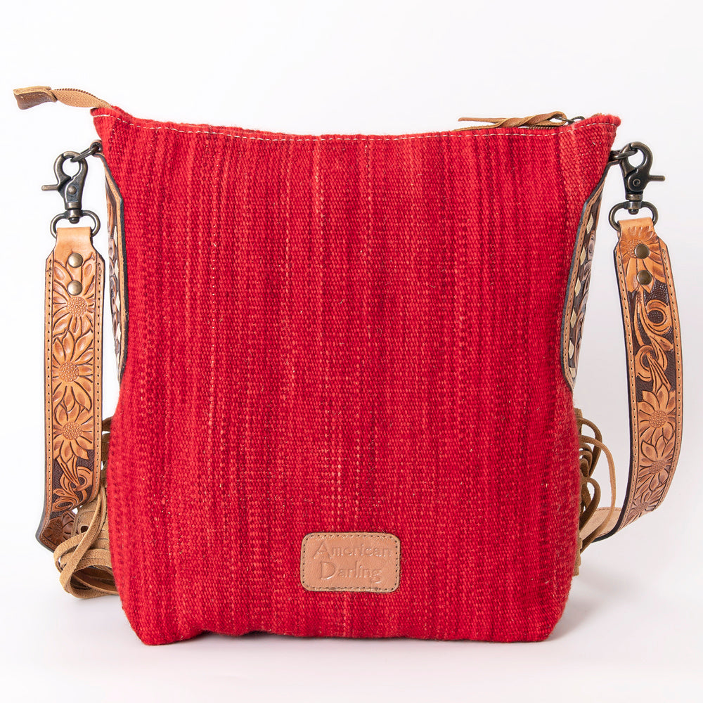 American Darling Messenger Bag Saddle Blanket Fabric Genuine Leather Western Women Handbag Purse | Cute