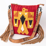 American Darling Messenger Bag Saddle Blanket Fabric Genuine Leather Western Women Handbag Purse | Cute