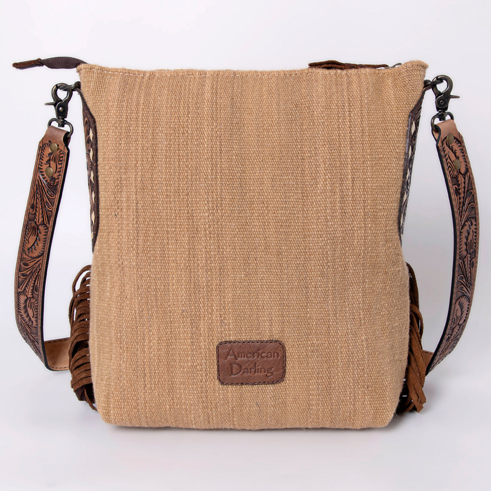 American Darling Messenger Bag Saddle Blanket Fabric Genuine Leather Western Women Handbag Purse | Cute