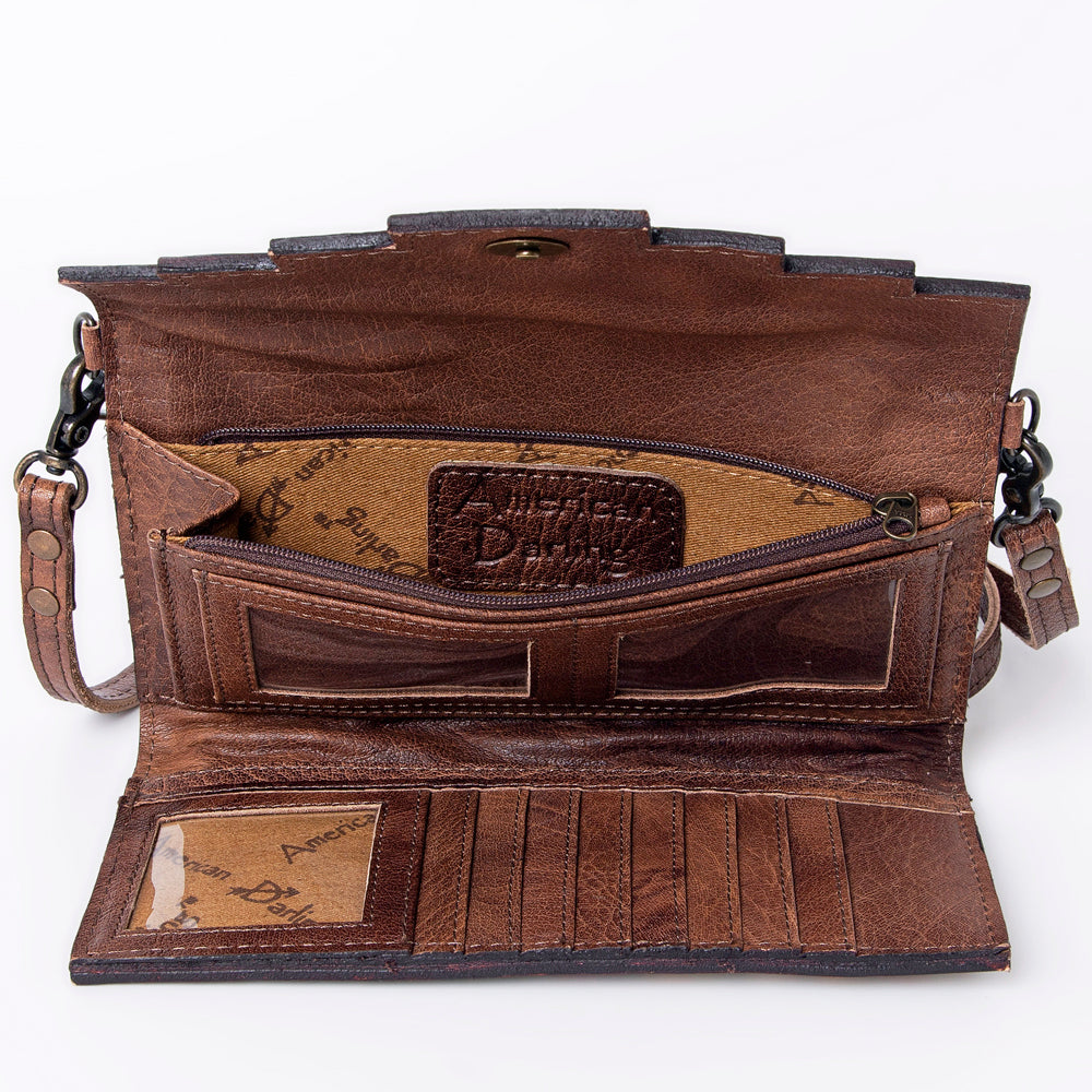 American Darling Messenger Saddle Blanket Fabric Genuine Leather Western Women Bag Handbag Purse | Cute