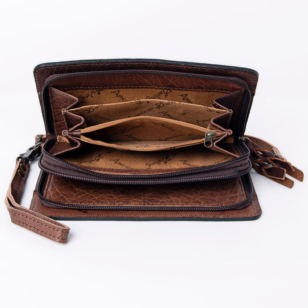 American Darling ORGANISER Upcycled Wool Genuine Leather women bag western handbag purse