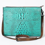 American Darling Messenger Crocodile Embossed Genuine Leather Western Women Bag Handbag Purse | Cute
